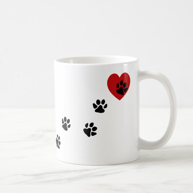 Paw Prints To My Heart Coffee Mug (Right)