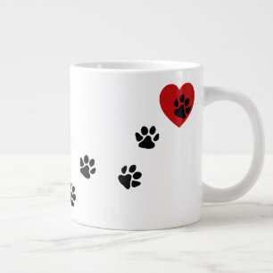 Paw Prints To My Heart Large Coffee Mug
