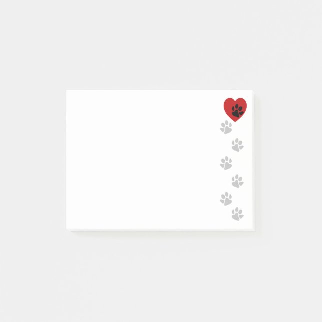 Paw Prints To My Heart Post-it Notes (Front)