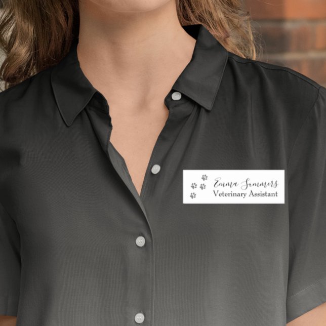 Paw Prints Vet Veterinary Business Name Tag (Creator Uploaded)
