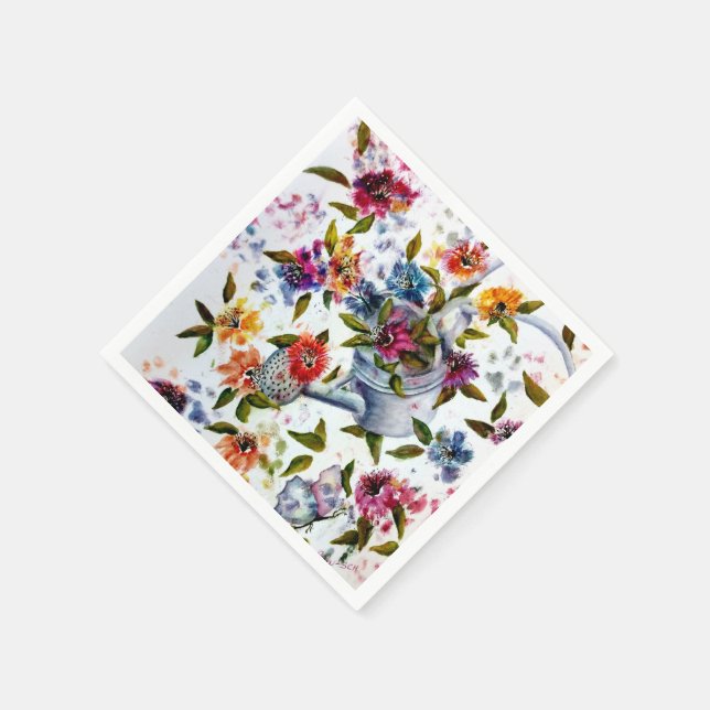 PAW PRINTS WATERING CAN PAPER NAPKINS (Corner)