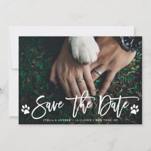 Paw Prints Wedding Save the Date Photo Card