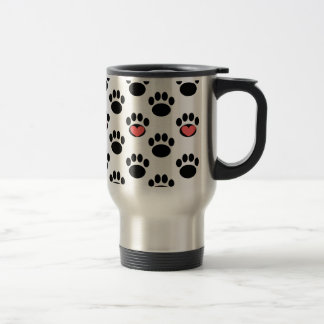 Paw Prints with Hearts Travel Mug