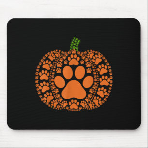 Paw Pumpkin Design Matching Halloween Thanksgiving Mouse Mat