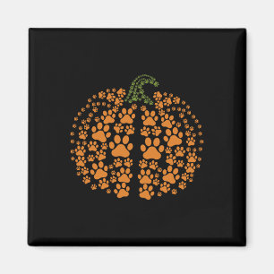 Paw Pumpkin Print Pumpkin Dog Women Halloween Than Magnet