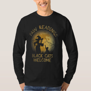 Paw Readings Black Cats Welcome Halloween Costume  T-Shirt