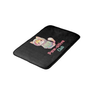 Paw‑sitive Club Cat Design – Cute Animal Lover Bath Mat