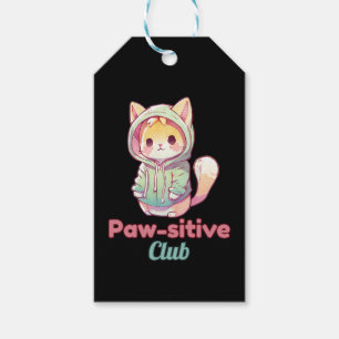 Paw‑sitive Club Cat Design – Cute Animal Lover  Gift Tags