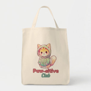 Paw‑sitive Club Cat Design for Animal Lover Tote Bag