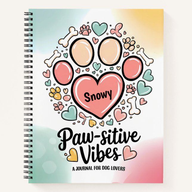 Paw-Sitive Vibes: A Pastel Journal for Dog Lovers (Front)