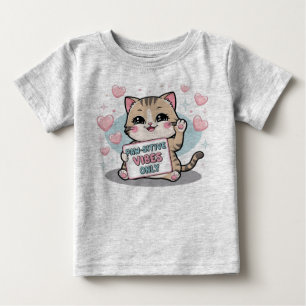 Paw-sitive Vibes Only – Adorable Chibi Kitty Kawai Baby T-Shirt