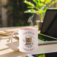 Paw-sitive vibes only cat photo pink