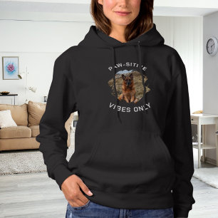 Paw-sitive vibes only dog photo black hoodie