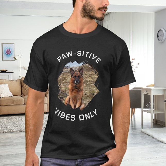 Paw-sitive vibes only dog photo black T-Shirt (Creator Uploaded)