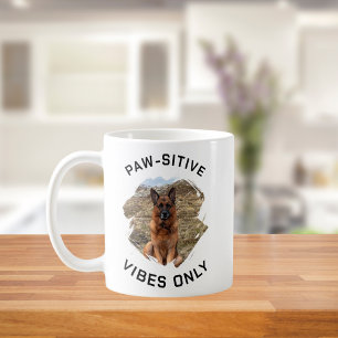 Paw-sitive vibes only GSD dog photo Coffee Mug
