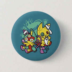 Paw-sitively Frightful   Monstrous Cats Halloween  6 Cm Round Badge