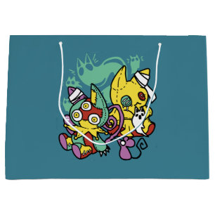 Paw-sitively Frightful   Monstrous Cats Halloween  Large Gift Bag