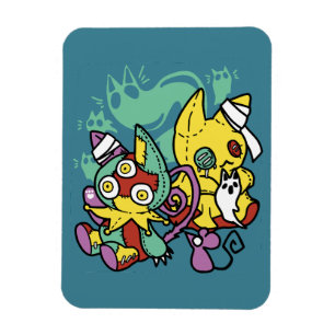 Paw-sitively Frightful   Monstrous Cats Halloween  Magnet