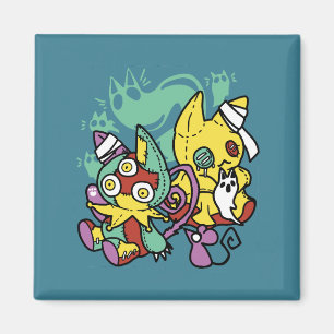 Paw-sitively Frightful   Monstrous Cats Halloween  Magnet