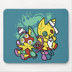 Paw-sitively Frightful   Monstrous Cats Halloween  Mouse Mat