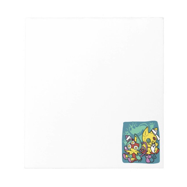 Paw-sitively Frightful | Monstrous Cats Halloween  Notepad (Front)