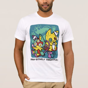 Paw-sitively Frightful Monstrous Cats Halloween T-Shirt