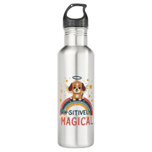 Paw-sitively Magical Puppy Vintage Rainbow Angel D 710 Ml Water Bottle