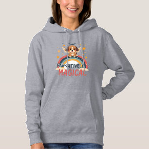 Paw-sitively Magical Puppy Vintage Rainbow Angel D Hoodie