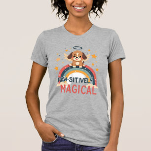 Paw-sitively Magical Puppy Vintage Rainbow Angel D T-Shirt