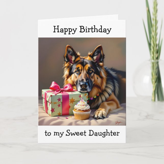 Paw-some Birthday for Sister  | German Shepherd  Card (Front)