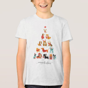 Paw-some Christmas Tree - A Tail-Wagging Holiday Tri-Blend Shirt