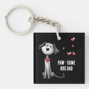 Paw-some Dog Dad Whimsical Fathers Day From Pet Key Ring