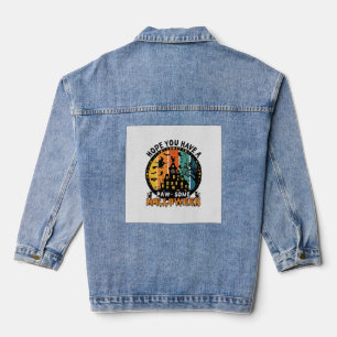 Paw Some Halloween Haunted House Witch Black Cats_ Denim Jacket