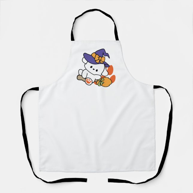 Paw-some Witch in Training – Cute Halloween Dog  Apron (Front)