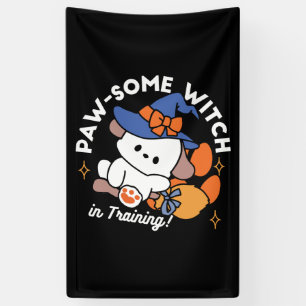 Paw-some Witch in Training – Cute Halloween Dog  Banner