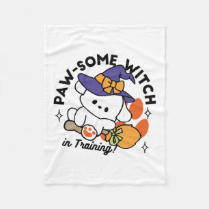 Paw-some Witch in Training – Cute Halloween Dog  Fleece Blanket