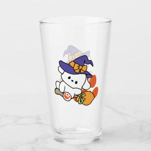 Paw-some Witch in Training – Cute Halloween Dog  Glass