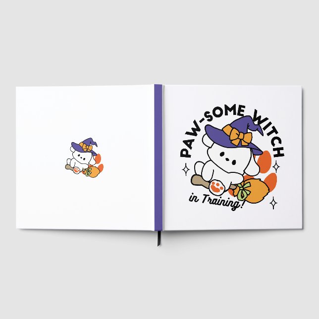 Paw-some Witch in Training – Cute Halloween Dog  Guest Book (Full)