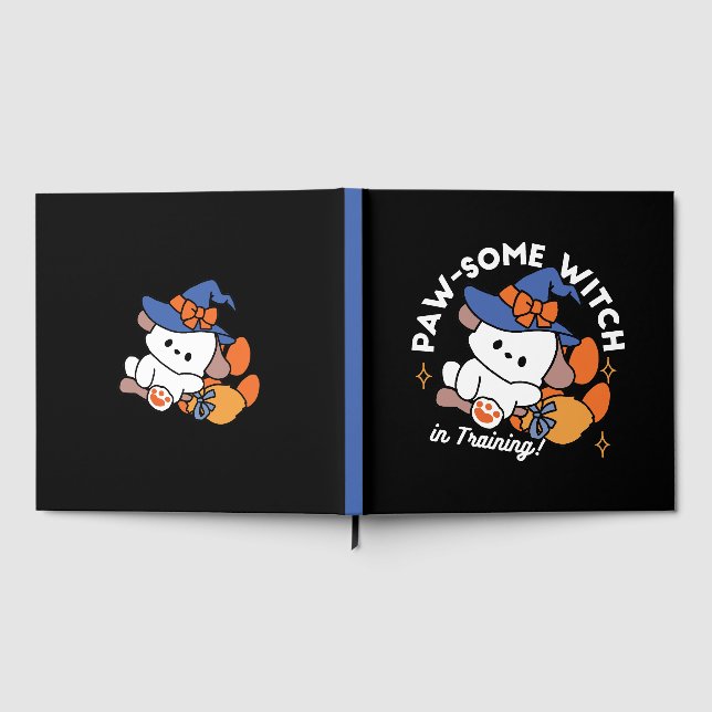 Paw-some Witch in Training – Cute Halloween Dog  Guest Book (Full)