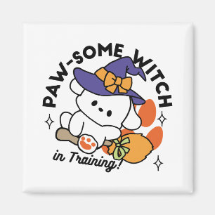 Paw-some Witch in Training – Cute Halloween Dog  Magnet
