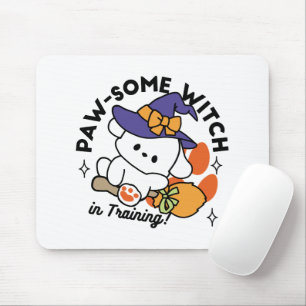 Paw-some Witch in Training – Cute Halloween Dog  Mouse Mat