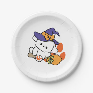 Paw-some Witch in Training – Cute Halloween Dog  Paper Plate