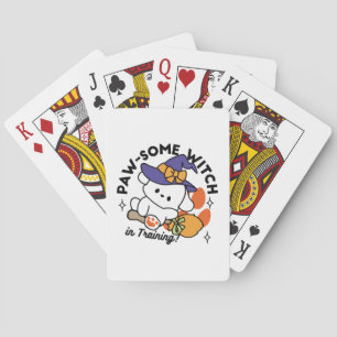 Paw-some Witch in Training – Cute Halloween Dog Playing Cards
