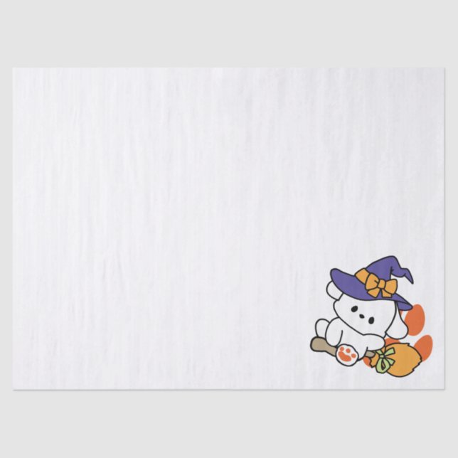 Paw-some Witch in Training – Cute Halloween Dog  Tissue Paper (Front)