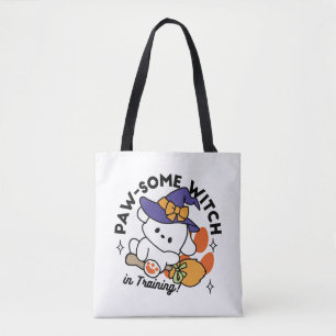 Paw-some Witch in Training – Cute Halloween Dog  Tote Bag