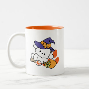 Paw-some Witch in Training – Cute Halloween Dog Two-Tone Coffee Mug