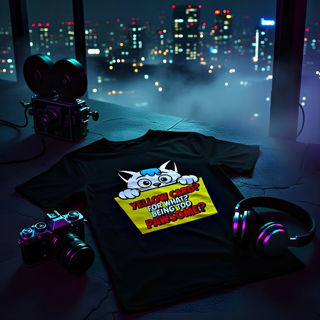 Paw-some Yellow Card Cat Tee – Funny Cat Soccer  (Creator Uploaded)