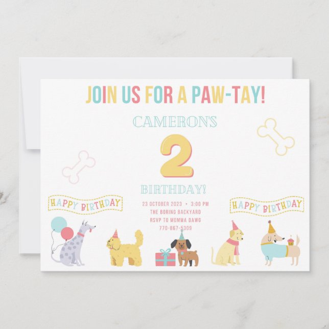 Paw-tay Invitation (Front)