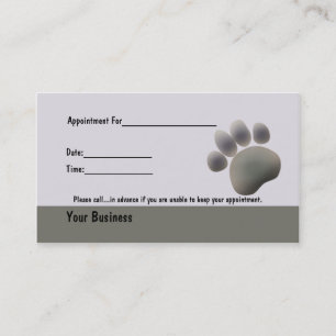 Paw Tracks Veterinarian Business Apointment Card
