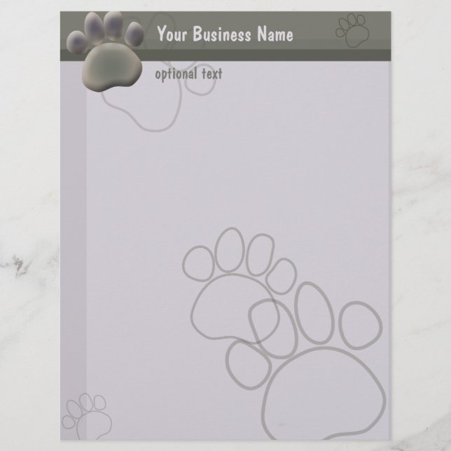 Paw Tracks Veterinarian Business Letterhead (Front)